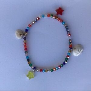 Colorful starseed inspired Anklet with real sea shells